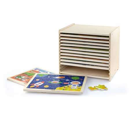 Набор пазлов из 24 эл. со стойкой для хранения, 12 шт. 51428 Viga Toys