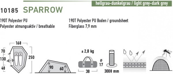 Палатка Sparrow 2 gray High Peak