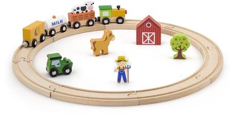 Игровой набор Железная дорога 19 деталей Viga Toys