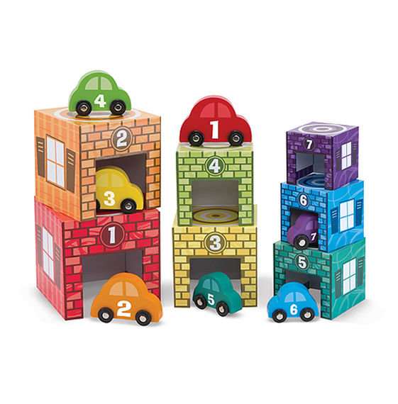 Набор блоков-кубов Автомобили и гаражи MD12435 Melissa and Doug