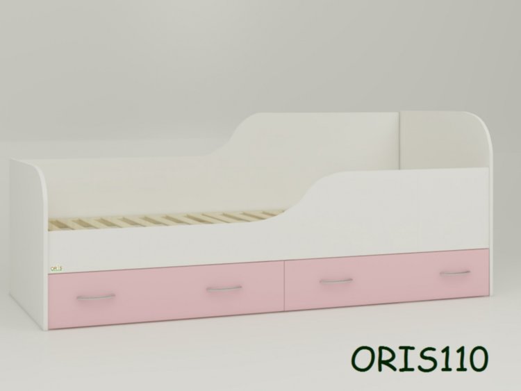 Кровать подростковая Juventa бело-розовая Oris-mebel