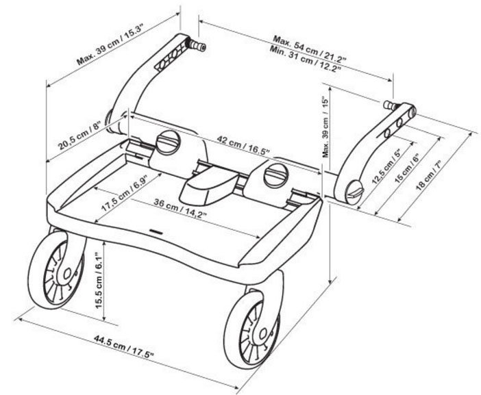 Подножка Buggy board Maxi black Lascal