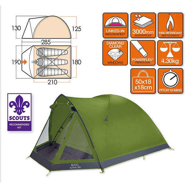 Палатка Alpha 300 herbal Vango