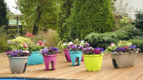 Вазон для балконов Balconia OVI 14 л фуксия 60 см PLASTKON