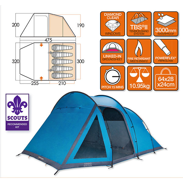 Палатка Beta 550 XL river Vango