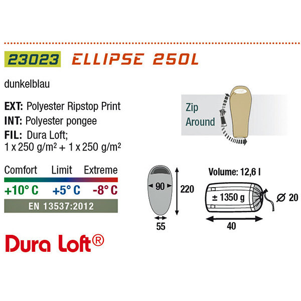 Спальный мешок Ellipse 250L / +5°C right High Peak