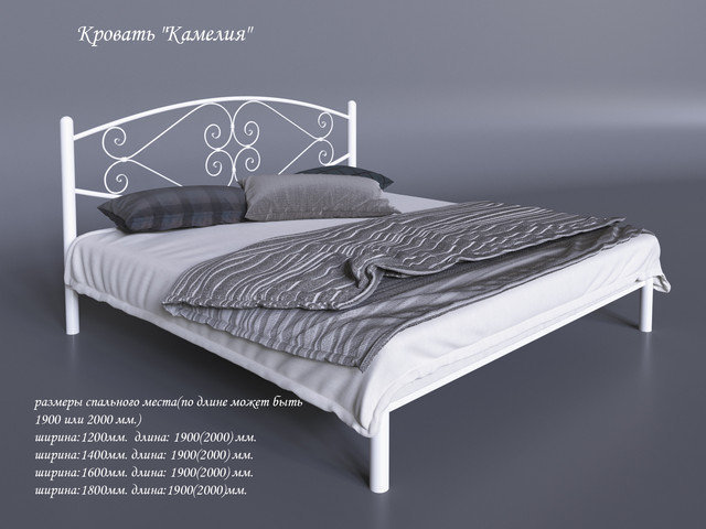 Кровать металлическая Камелия 160х200 Tenero