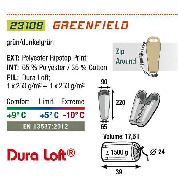 Спальный мешок Greenfield / +5°C right High Peak