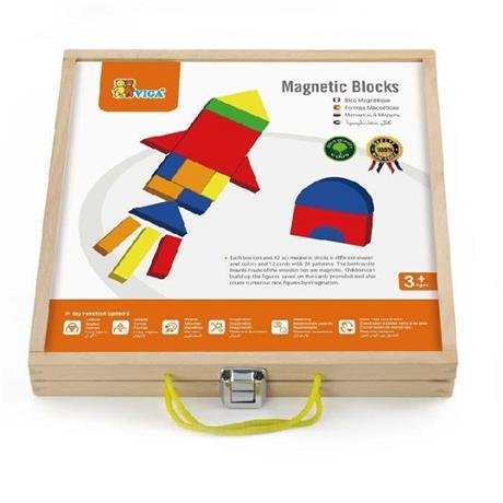Набор магнитных блоков Формы и цвет Viga Toys