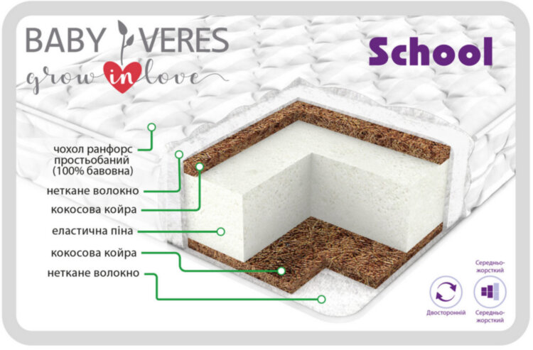 Матрас Veres School 190х90х10см