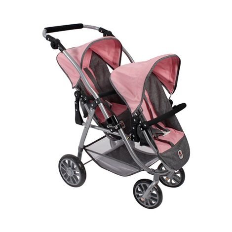 Коляска для кукол Vario Tandem Pink-grey Bayer Chic 2000