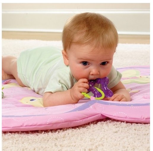 Bright Starts Развивающий коврик Flutter Paradise Prop & Playmat Set Pink 8666