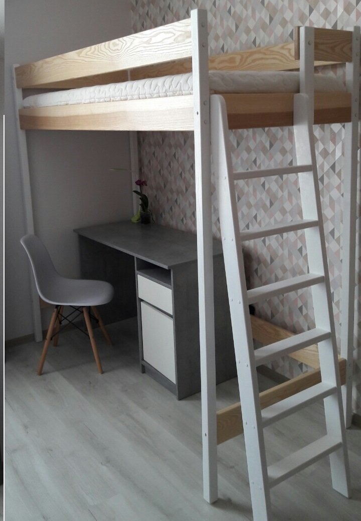 Кровать-чердак ДРИМ 190х80 ясень Ирель