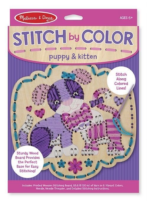 Вышивка по дереву Котёнок и щенок MD8916 Melissa and Doug