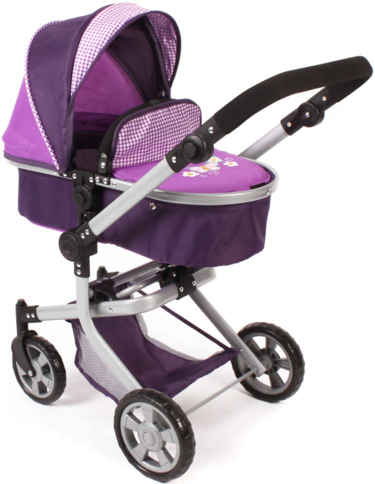 Коляска для кукол 2 в 1 Mika Purple Checker 59528 Bayer Chic 2000