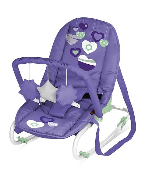 Шезлонг Bertoni TOP RELAX с игрушкой violet hearts