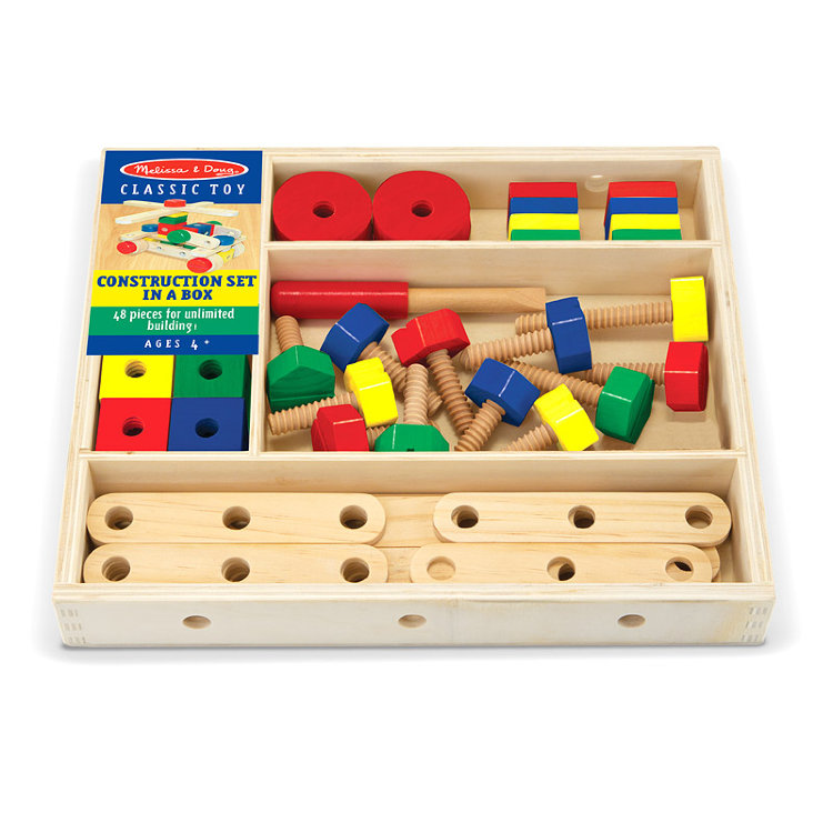 Melissa and Doug Деревянный строительный конструктор в коробке MD5151