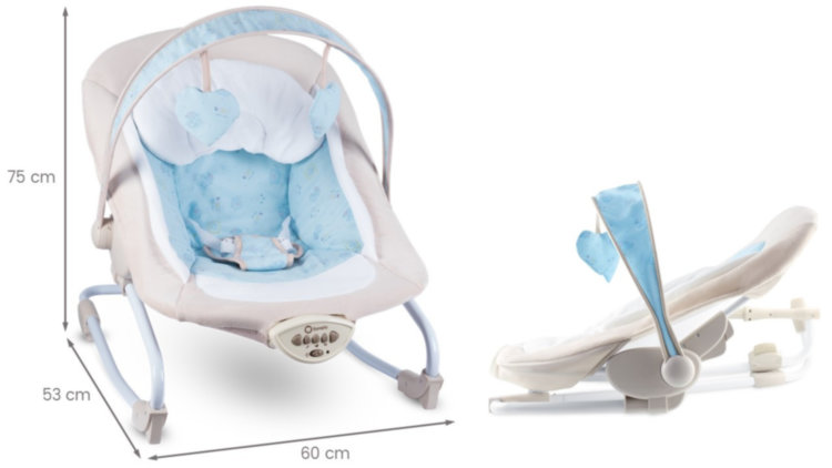 Шезлонг ZOE blue Lionelo