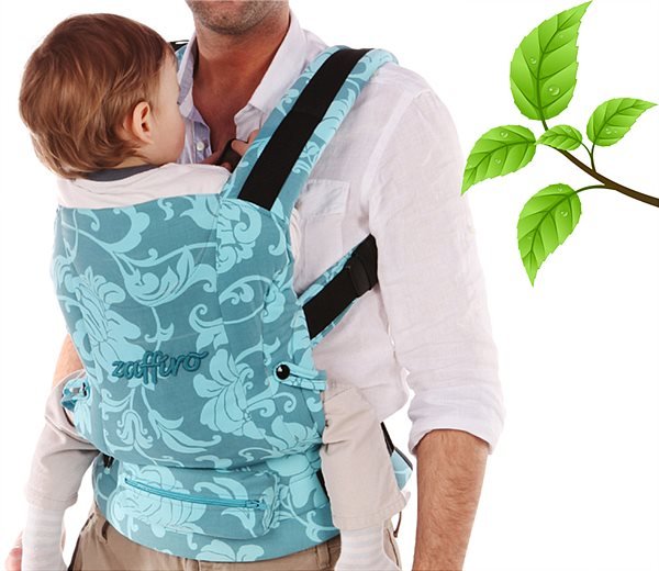 Рюкзак-кенгуру Womar Zaffiro Eco бирюзовый с цветами