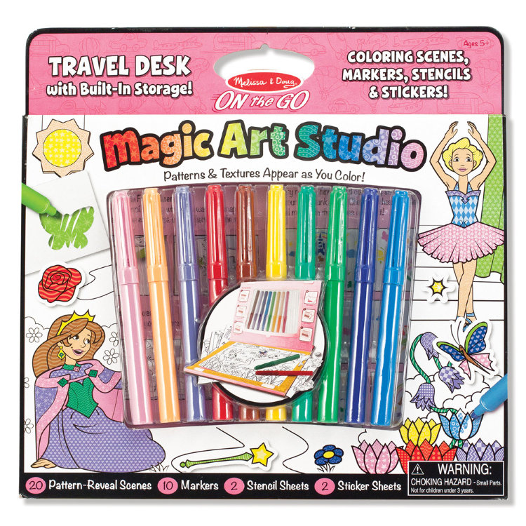 Melissa and Doug Волшебный набор для девочек Раскраска, наклейка, трафарет MD5500
