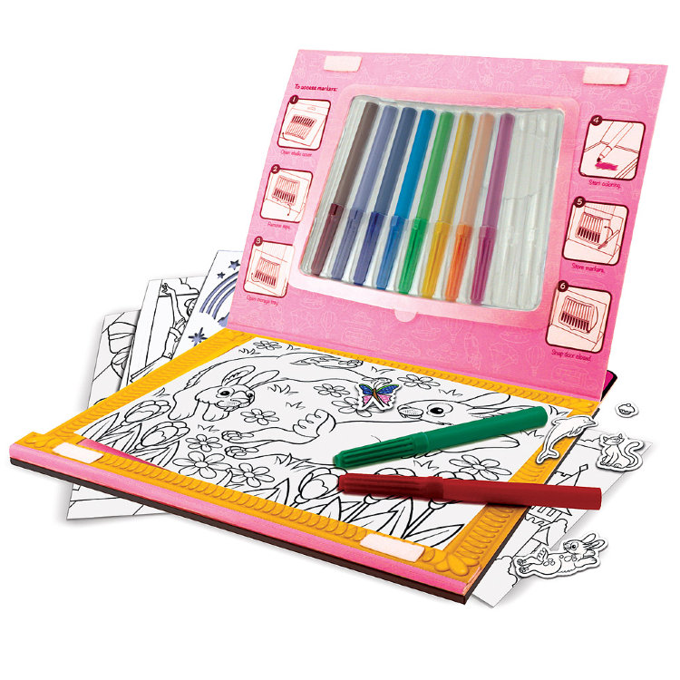 Melissa and Doug Волшебный набор для девочек Раскраска, наклейка, трафарет MD5500