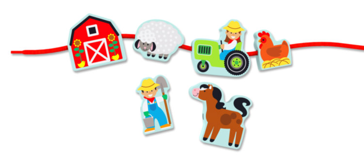 Шнуровка с бусинами Ферма MD9403 Melissa and Doug