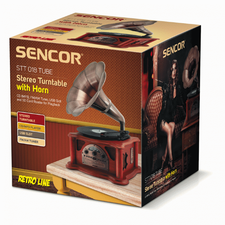 Музыкальный проигрыватель Sencor STT 018 TUBE