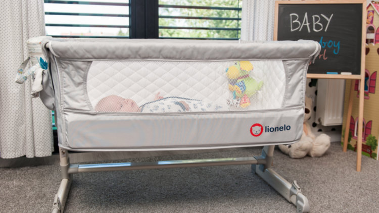 Приставная кроватка Theo dark grey Lionelo