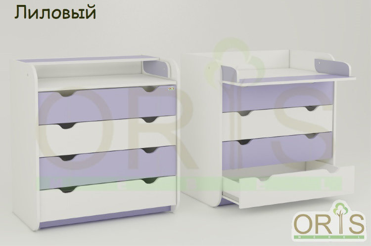 Комод-пеленатор Colour 4 ящика Oris-mebel