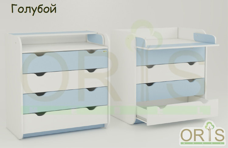 Комод-пеленатор Colour 4 ящика Oris-mebel