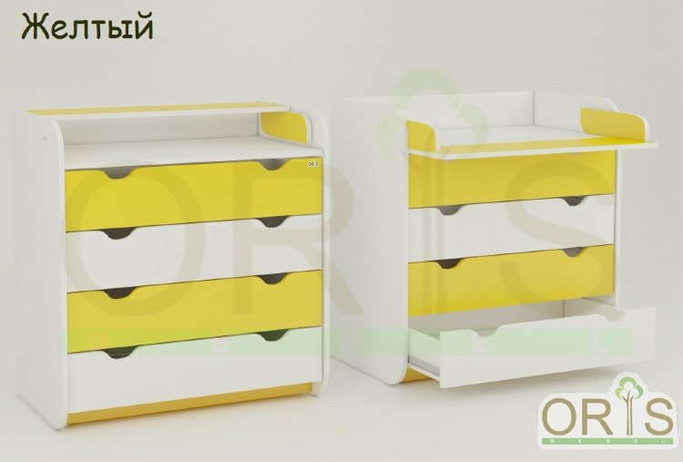 Комод-пеленатор Colour 4 ящика Oris-mebel