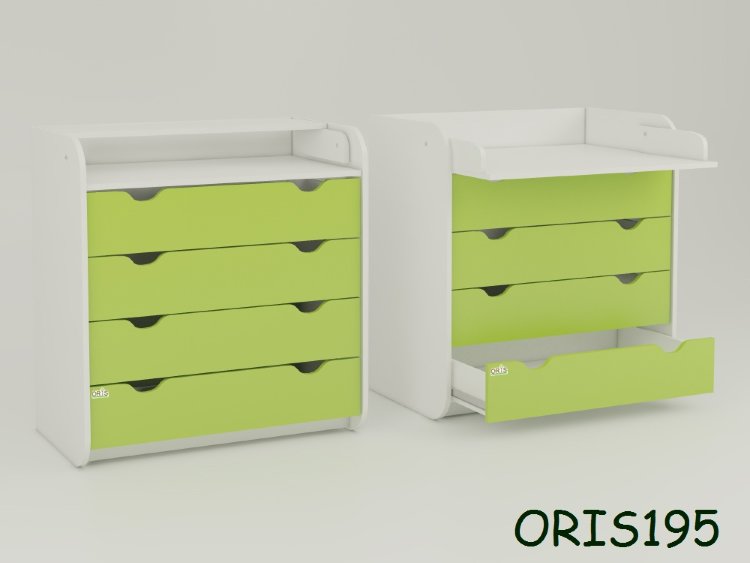 Комод-пеленатор Colour 4 ящика Oris-mebel