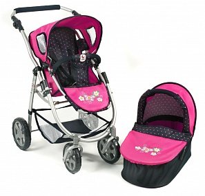 Коляска для кукол Emotion 2 в 1 Dots Navy Pink от Bayer Chic 2000