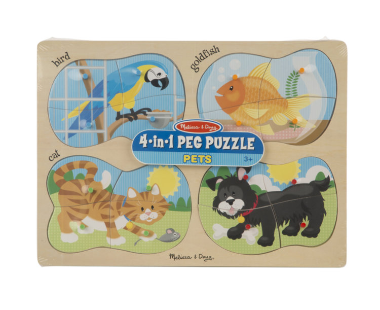 Пазлы деревянные 4 в 1 Домашние животные MD9861 Melissa and Doug