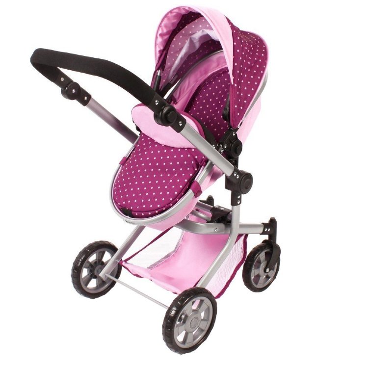 Коляска для кукол 2 в 1 Mika Dots Brombeere Bayer Chic 2000