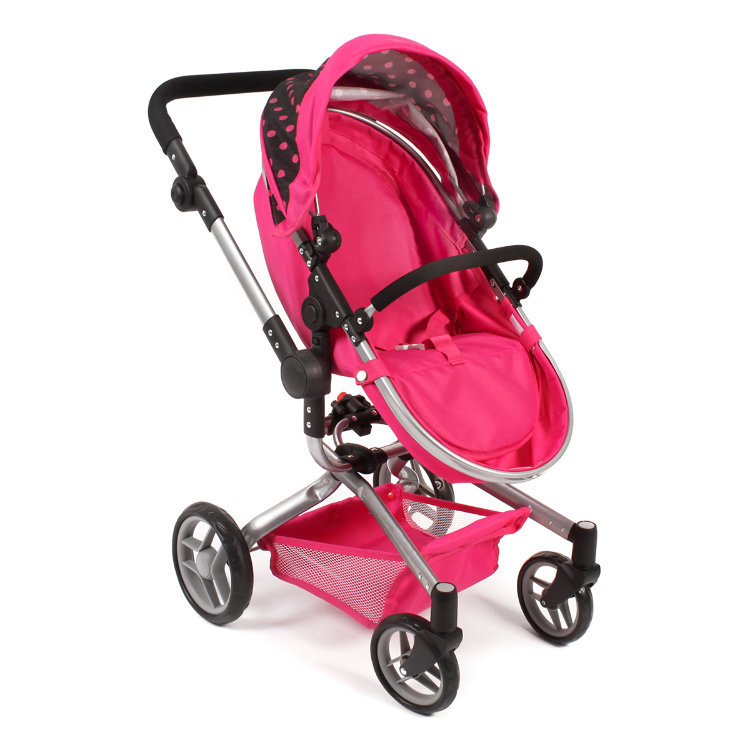 Коляска для кукол 2 в 1 Yolo Pink-Schwarz от Bayer Chic 2000