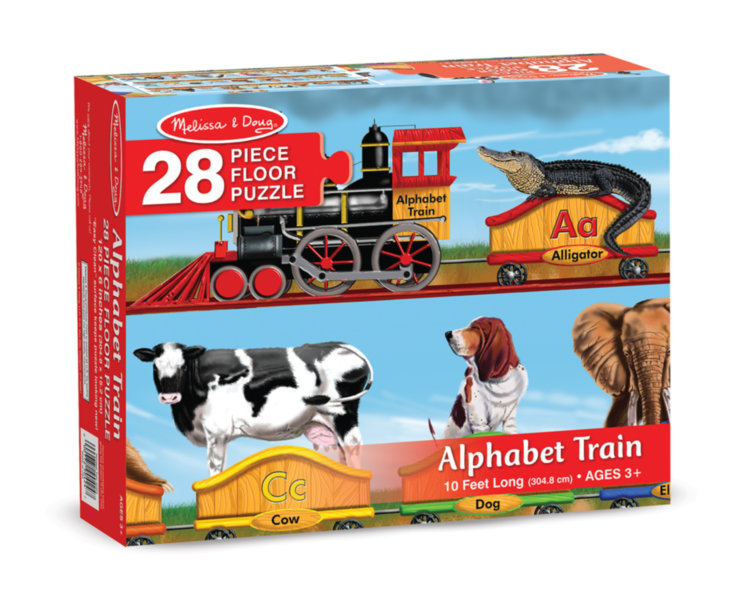 Поезд-алфавит напольный пазл 28 элементов MD424 Melissa and Doug