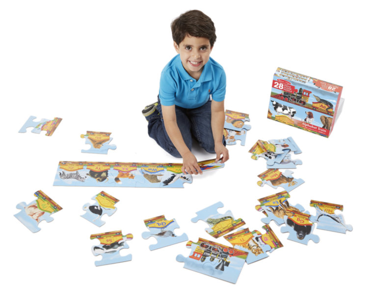 Поезд-алфавит напольный пазл 28 элементов MD424 Melissa and Doug